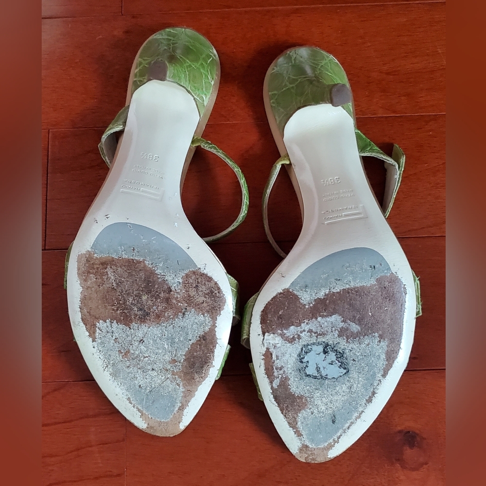 Franco Fieramosca Green Strappy Women's Heels Size US EU38 1/2 - Picture 6 of 6